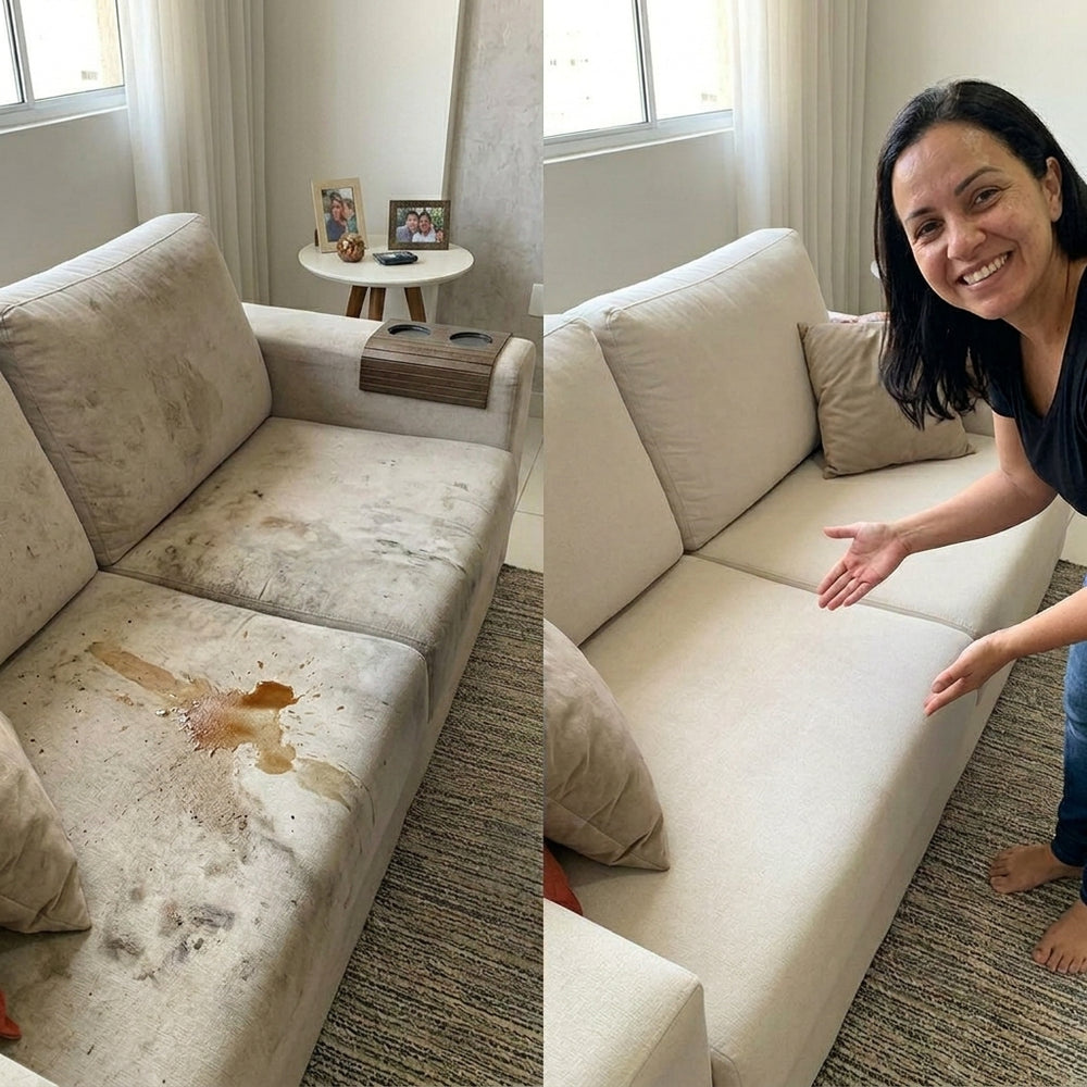 Antes e depois — Manchas de gordura e poeira