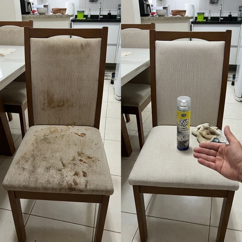 Antes e depois — Gordura e respingos de comida