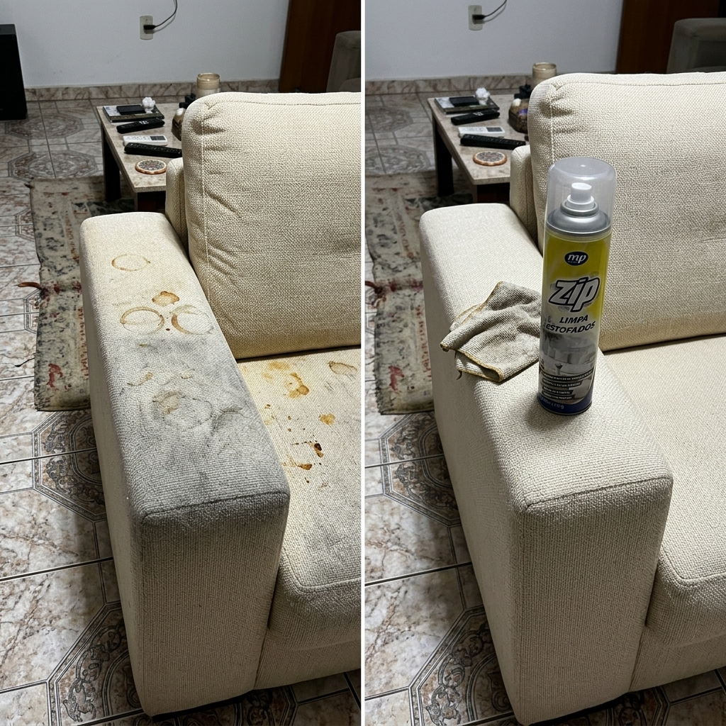 Antes e depois — Marcas de copo e gordura amarelada