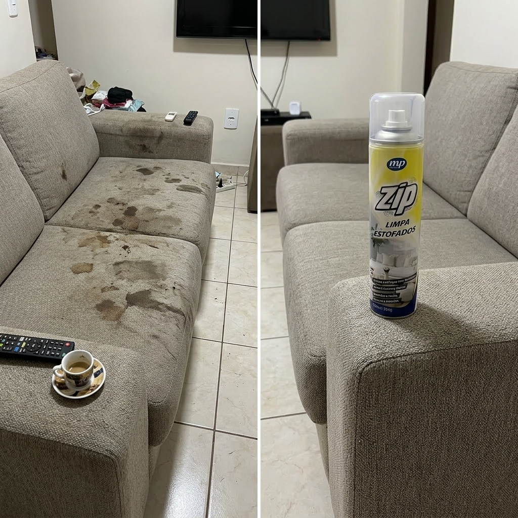 Antes e depois — Manchas escuras de bebida